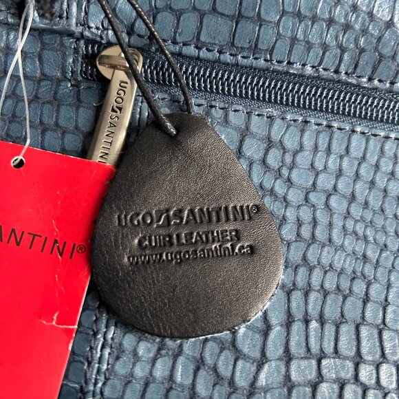 NWT Ugo Santini Leather Crossbody/Shoulder Bag, Clutch in Blue - Picture 11 of 12